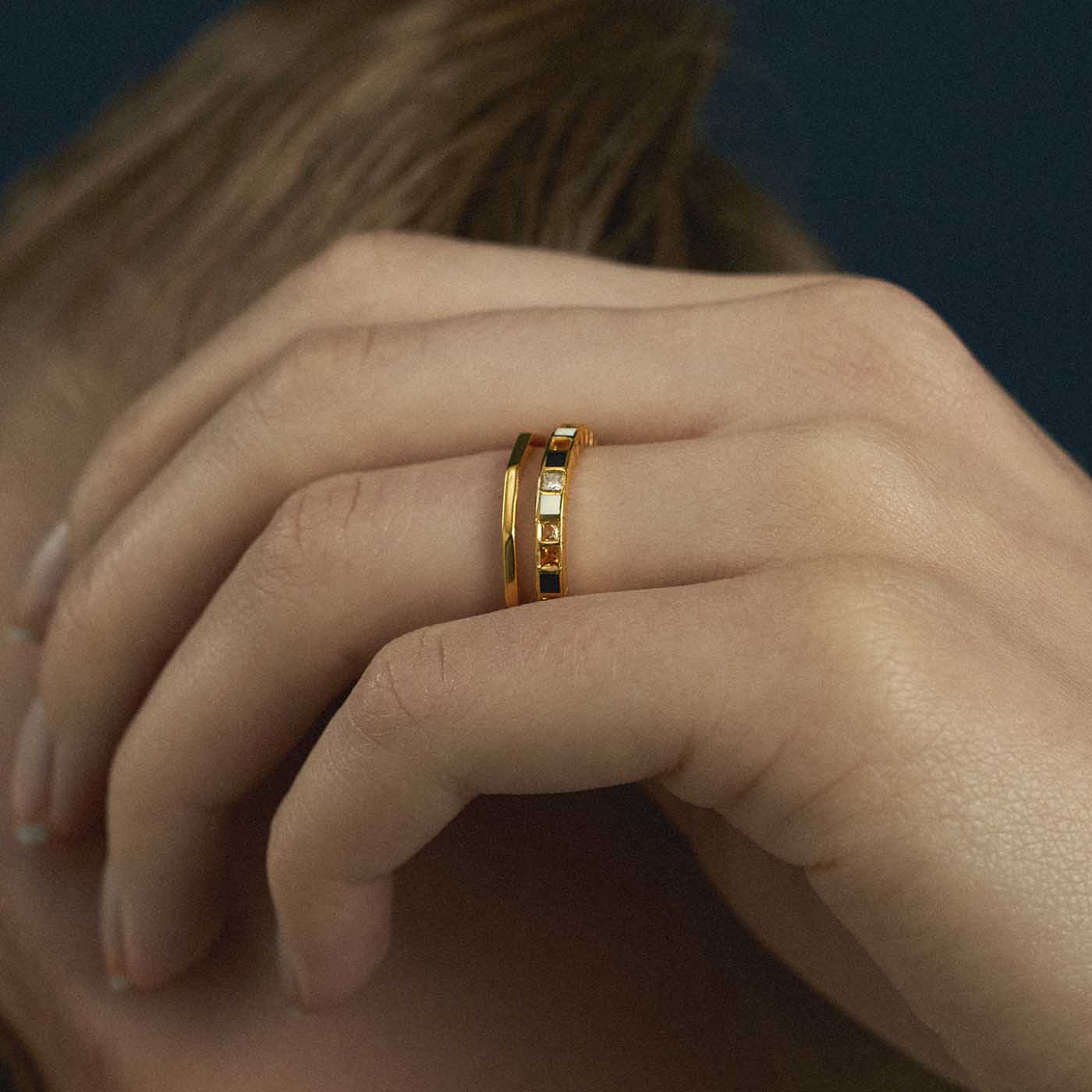 18ct Yellow Gold Vermeil Nova Ring with Gemstones